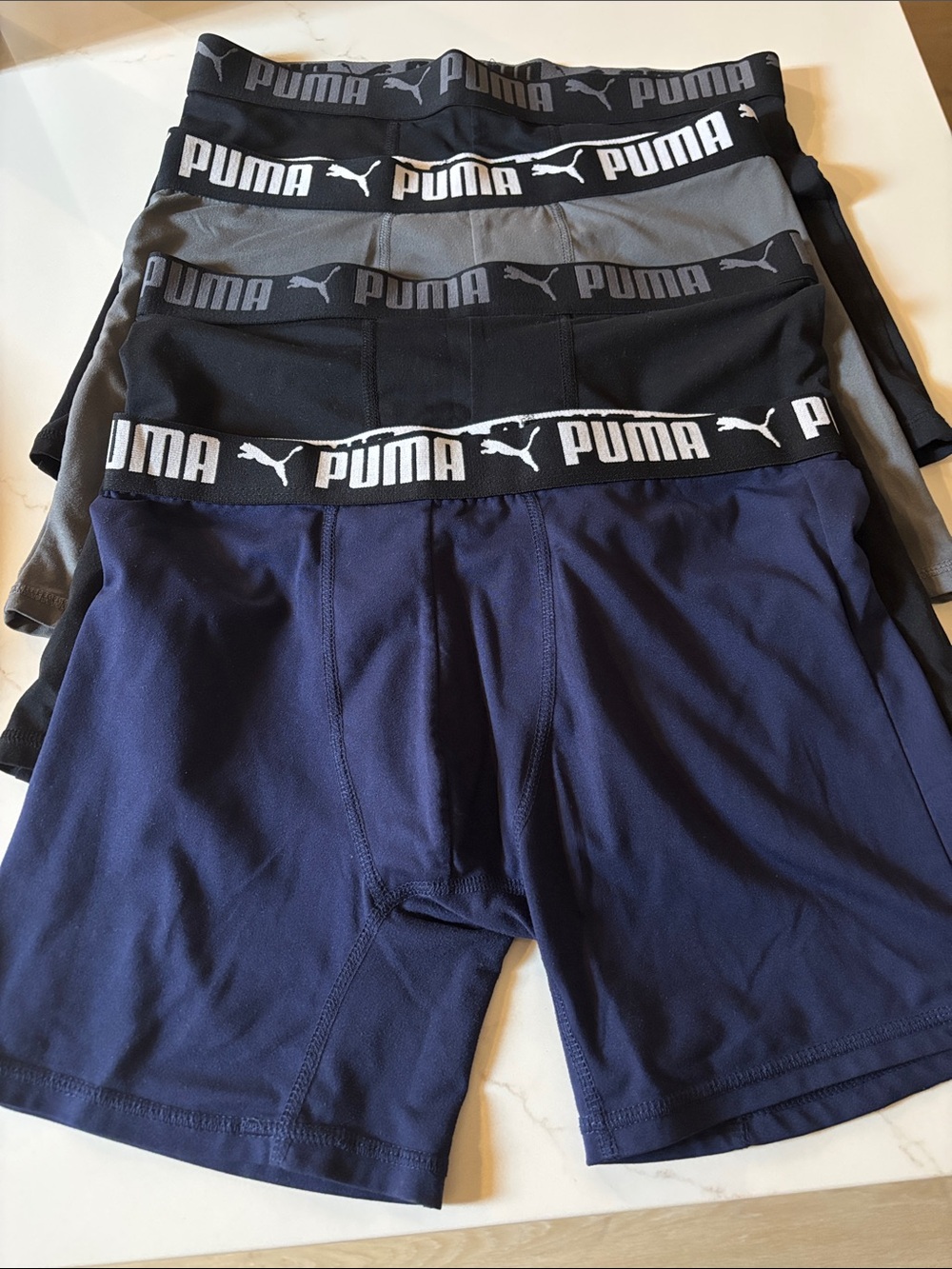 Puma Men's Boxer Briefs Trio - Navy, Black, Gray